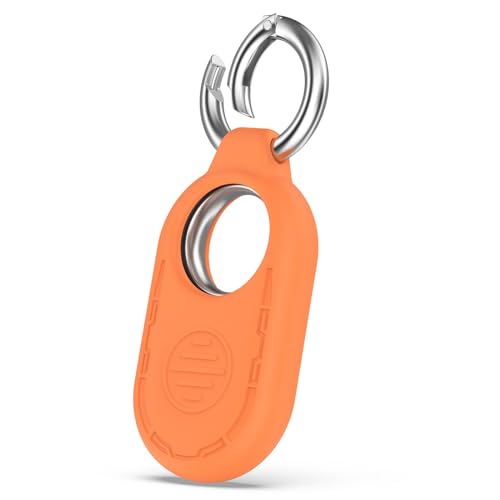 Schutzhülle Kompatibel mit Samsung Galaxy SmartTag2 Hülle, Silikon Bluetooth Tracker Cover mit Schlüsselanhänger für Galaxy SmartTag 2 Silikonhülle (Orange) von KAREN66