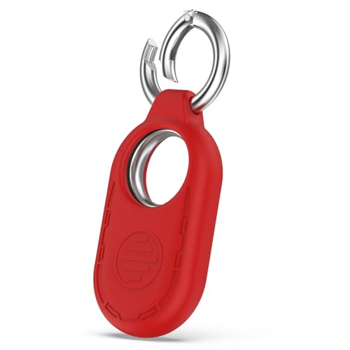 Schutzhülle Kompatibel mit Samsung Galaxy SmartTag2 Hülle, Silikon Bluetooth Tracker Cover mit Schlüsselanhänger für Galaxy SmartTag 2 Silikonhülle (Rot) von KAREN66