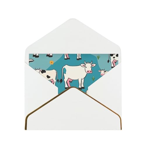 Bedruckte Grußkarten mit Kuh-Hintergrund, exquisite Blanko-Grußkarten mit Umschlägen, lustige Karten für jeden Anlass von KARFPP