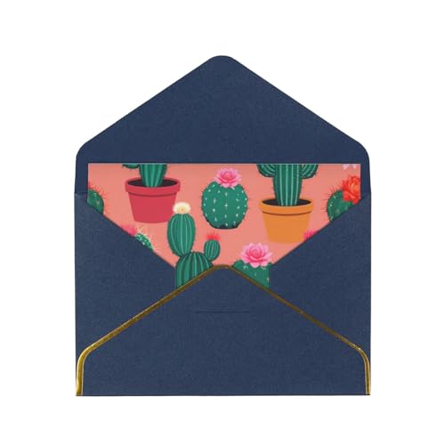 Bedruckte Grußkarten mit blühendem Kaktus, exquisite Blanko-Grußkarten mit Umschlägen, lustige Karten für jeden Anlass von KARFPP
