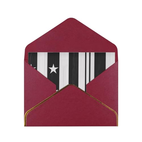 Schwarze und weiße bedruckte Grußkarten mit amerikanischer Flagge, exquisite Blanko-Grußkarten mit Umschlägen, lustige Karten für jeden Anlass von KARFPP