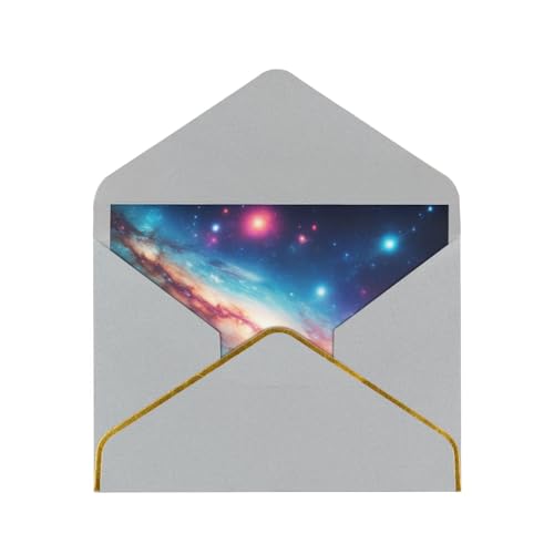 Universum mit Sternen und Galaxie Interstellar bedruckte Grußkarten, exquisite Blanko-Grußkarten mit Umschlägen, lustige Karten für jeden Anlass von KARFPP