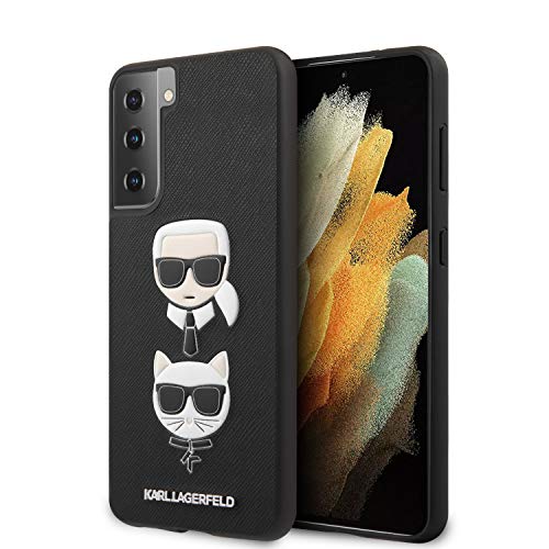 KARL LAGERFELD, Hard Cover Saffiano, Karl and Choupette, Galaxy S21 Ultra, Black von KARL LAGERFELD