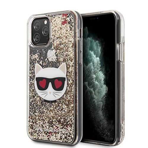 KARL LAGERFELD Glitter Choupette Hülle KLHCN58LCGLGO für iPhone 11 Pro Gold von KARL LAGERFELD