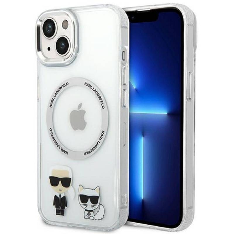 KARL LAGERFELD Handyhülle Case MagSafe Katze iPhone 14 Plus transparent 6,7 Zoll, Kantenschutz von KARL LAGERFELD