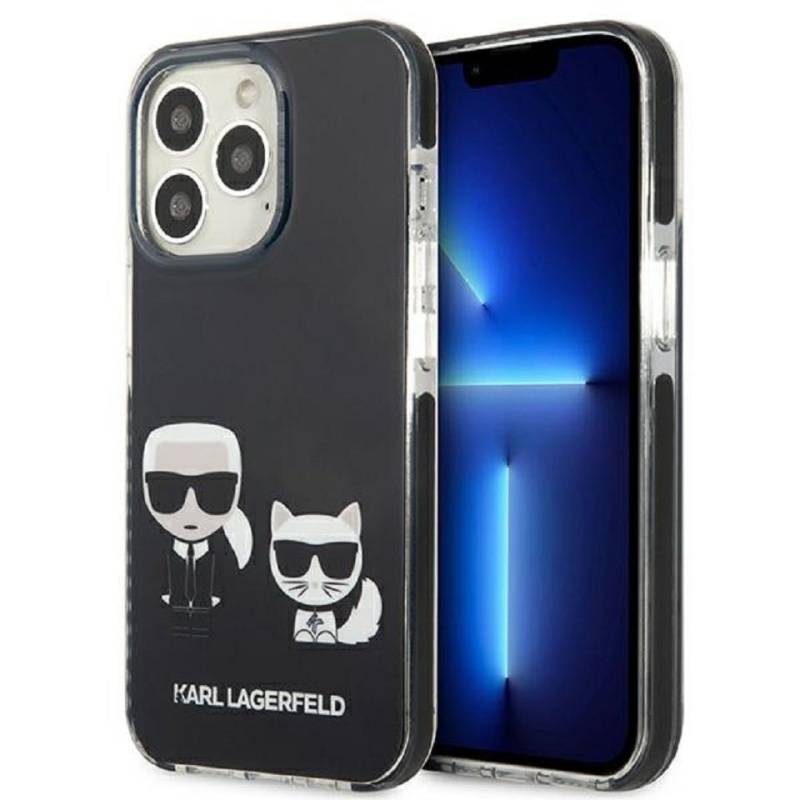 KARL LAGERFELD Handyhülle Case iPhone 13 Pro Cover Kunststoff schwarz Katze 6,1 Zoll, Kantenschutz von KARL LAGERFELD