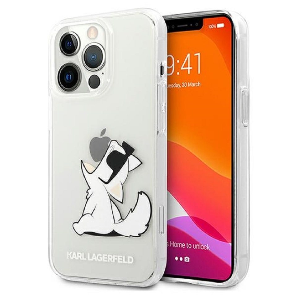 KARL LAGERFELD Handyhülle Case iPhone 13 Pro Max Hardcase Cover Katze transparent 6,7 Zoll, Kantenschutz von KARL LAGERFELD