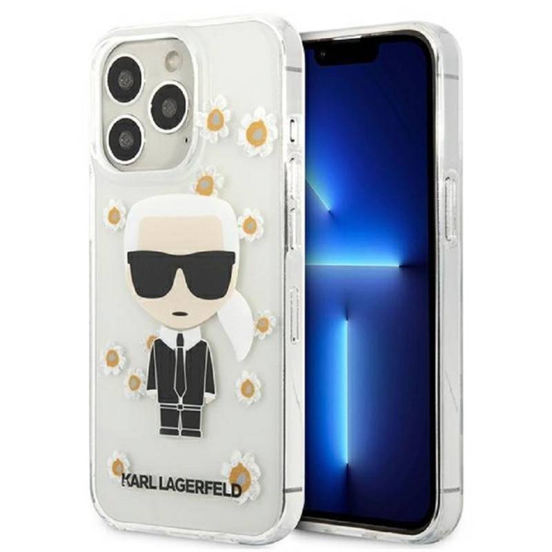 KARL LAGERFELD Handyhülle Case iPhone 13 Pro Max Motiv Karl Blumen 6,7 Zoll, Kantenschutz von KARL LAGERFELD