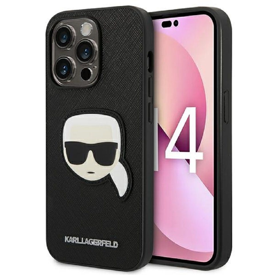 KARL LAGERFELD Handyhülle Case iPhone 14 Pro Figur Kunstleder schwarz 6,1 Zoll, Kantenschutz KARL LAGERFELD Handyhülle Case iPhone 14 Pro Figur Kunstleder schwarz 6,1 Zoll, Kantenschutz von KARL LAGERFELD
