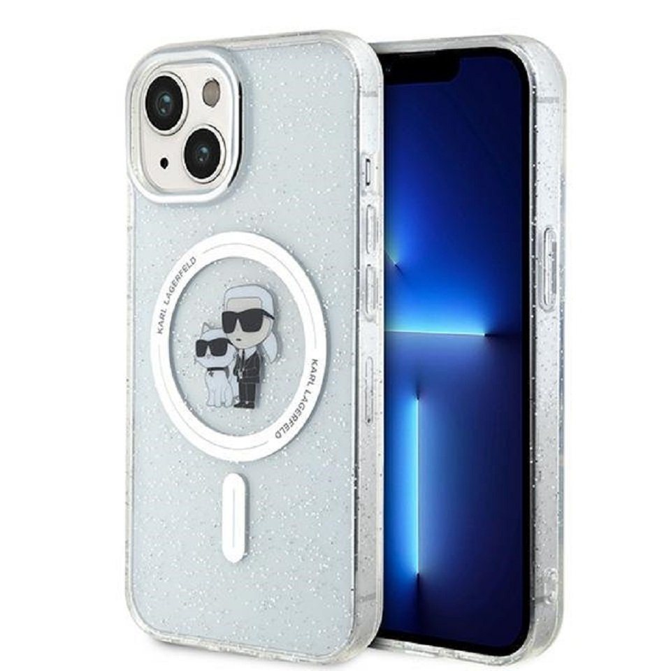 KARL LAGERFELD Handyhülle Case iPhone 15 Plus MagSafe Katze Glitter transparent 6,7 Zoll, Kantenschutz KARL LAGERFELD Handyhülle Case iPhone 15 Plus MagSafe Katze Glitter transparent 6,7 Zoll, Kantenschutz von KARL LAGERFELD