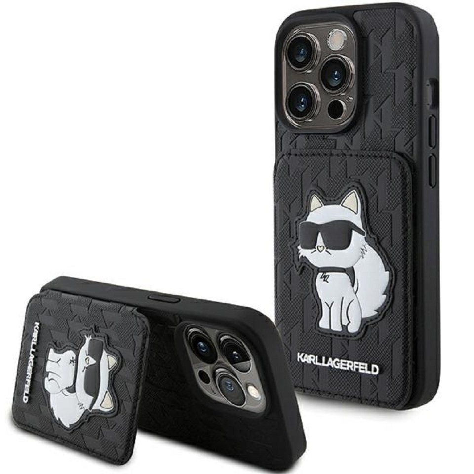 KARL LAGERFELD Handyhülle Case iPhone 15 Pro aufstellbar Katze Kunstleder schwarz 6,1 Zoll, Kantenschutz KARL LAGERFELD Handyhülle Case iPhone 15 Pro aufstellbar Katze Kunstleder schwarz 6,1 Zoll, Kantenschutz von KARL LAGERFELD
