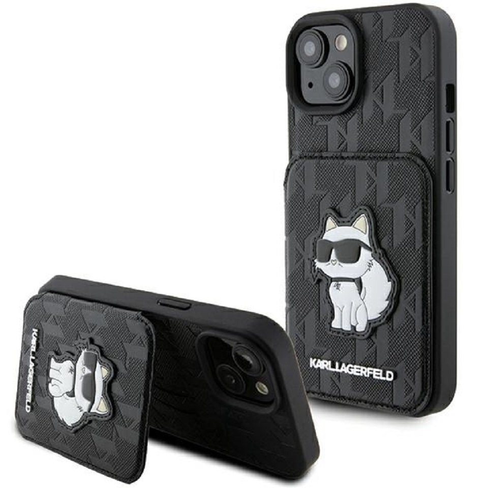 KARL LAGERFELD Handyhülle Case iPhone 15 aufstellbar Katze Kunstleder schwarz Logo 6,1 Zoll, Kantenschutz KARL LAGERFELD Handyhülle Case iPhone 15 aufstellbar Katze Kunstleder schwarz Logo 6,1 Zoll, Kantenschutz von KARL LAGERFELD