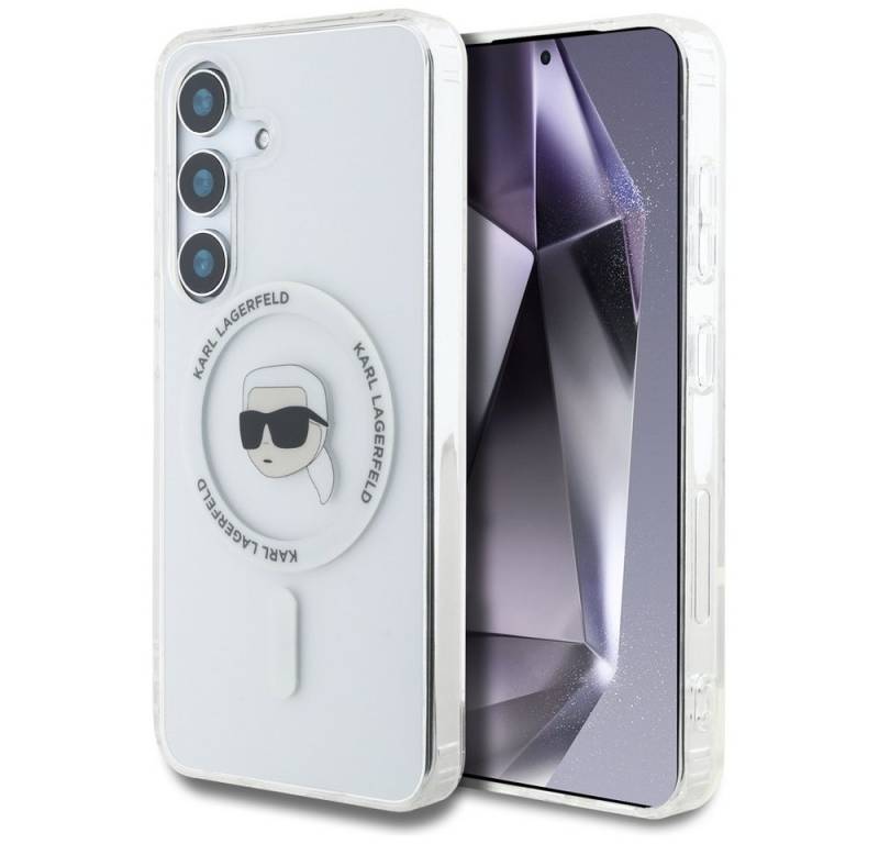 KARL LAGERFELD Handyhülle Galaxy S25 Kunststoff transparent MagSafe Figur Logo 6,2 Zoll, Kantenschutz von KARL LAGERFELD