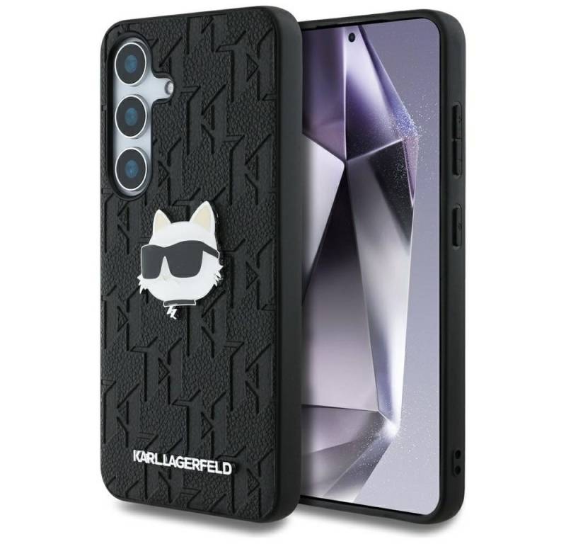 KARL LAGERFELD Handyhülle Galaxy S25 Plus Katze Metall Kunststoff schwarz 6,7 Zoll, Kantenschutz von KARL LAGERFELD