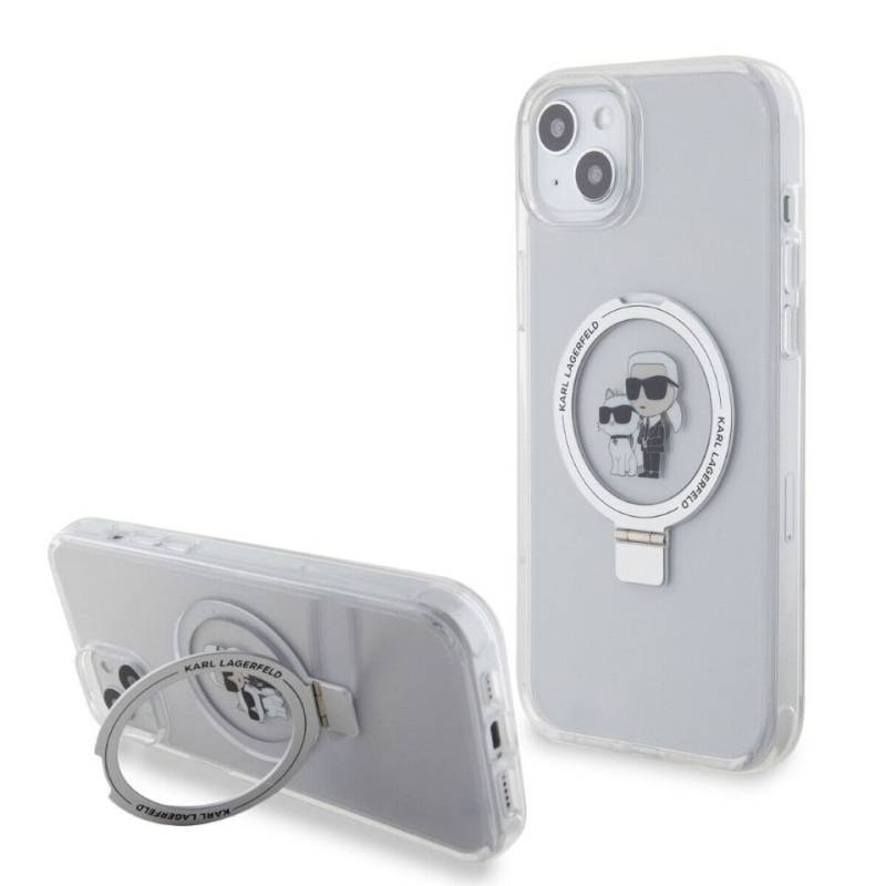 KARL LAGERFELD Handyhülle Hardcase iPhone 15 Plus MagSafe aufstellbar transparent 6,7 Zoll, Kantenschutz von KARL LAGERFELD