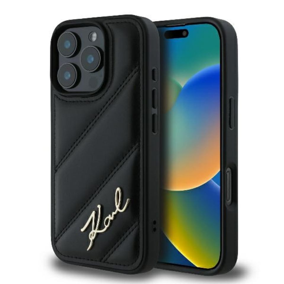 KARL LAGERFELD Handyhülle iPhone 16 Pro Max Kunstleder schwarz Logo Metall 6,9 Zoll, Kantenschutz KARL LAGERFELD Handyhülle iPhone 16 Pro Max Kunstleder schwarz Logo Metall 6,9 Zoll, Kantenschutz von KARL LAGERFELD