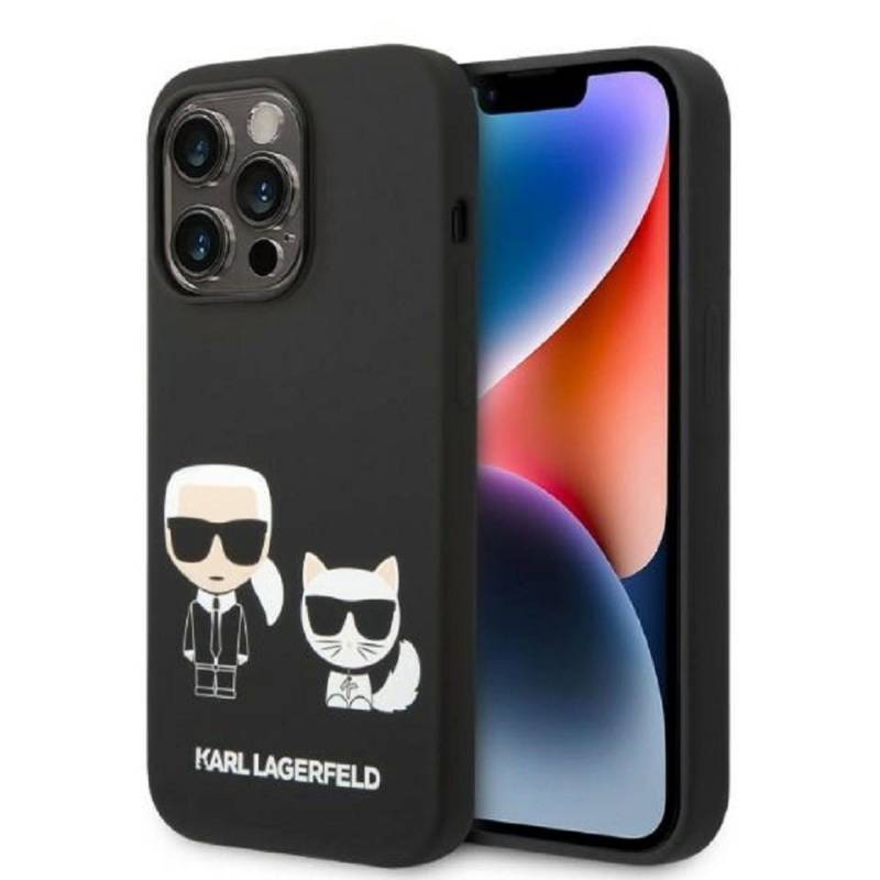 KARL LAGERFELD Handyhülle iPhone Karl Lagerfeld MagSafe Katze schwarz iPhone 14 Pro Max 6,7 Zoll, Kantenschutz von KARL LAGERFELD