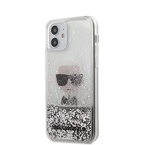 KARL LAGERFELD KLHCP12SGLIKSL Hülle für iPhone 12 5,4"" Silber Ikonik Liquid Glitter von KARL LAGERFELD