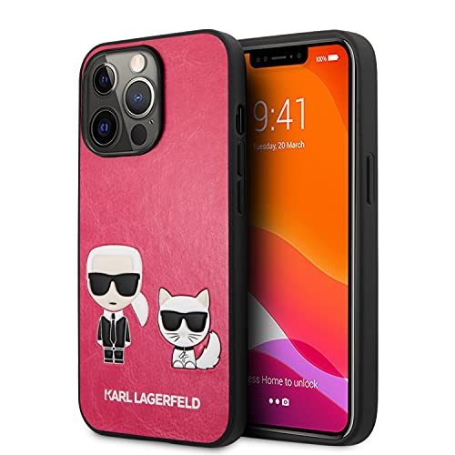 KARL LAGERFELD KLHCP13LPCUSKCP Hülle für iPhone 13 Pro / 13 6,1" Fuchsie Ikonik Karl & Choupette von KARL LAGERFELD