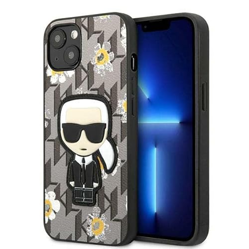 KARL LAGERFELD KLHCP13SPMNFIK1 Hülle für iPhone 13 Mini 5,4" Grau Flower Ikonik von KARL LAGERFELD