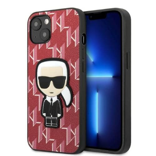 KARL LAGERFELD KLHCP13SPMNIKPI Hartschale für iPhone 13 Mini 5,4 Zoll (13,1 cm), Rot Monogre von KARL LAGERFELD
