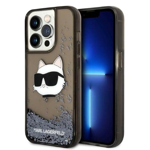 KARL LAGERFELD KLHCP14LLNCHCK Hülle für iPhone 14 Pro 6,1" Schwarz hardcase Glit von KARL LAGERFELD