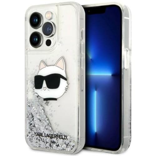 KARL LAGERFELD KLHCP14LLNCHCS Hülle für iPhone 14 Pro 6,1" Silber hardcase Glitt von KARL LAGERFELD