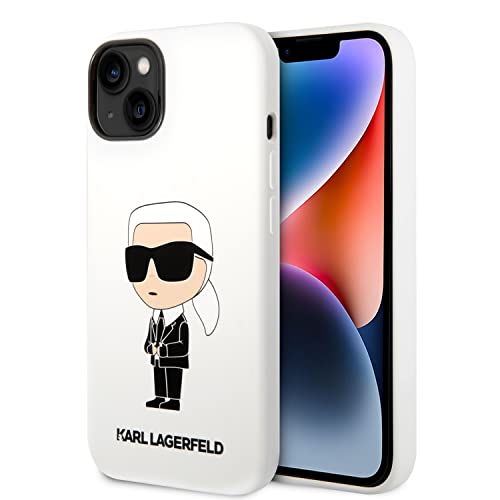 KARL LAGERFELD KLHCP14SSNIKBCH Hülle für iPhone 14 6,1" hardcase Weiß Silicone I von KARL LAGERFELD