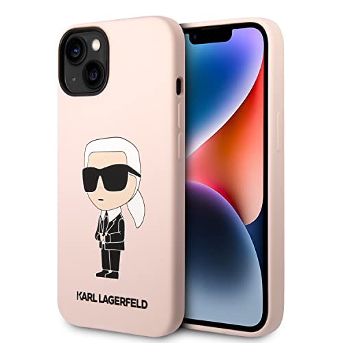 KARL LAGERFELD KLHCP14SSNIKBCP Hülle für iPhone 14 6,1" hardcase Rosa Silicone I von KARL LAGERFELD