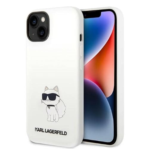 KARL LAGERFELD KLHMP14SSNCHBCH Hülle für iPhone 14 6,1" hardcase Weiß Silicone C von KARL LAGERFELD