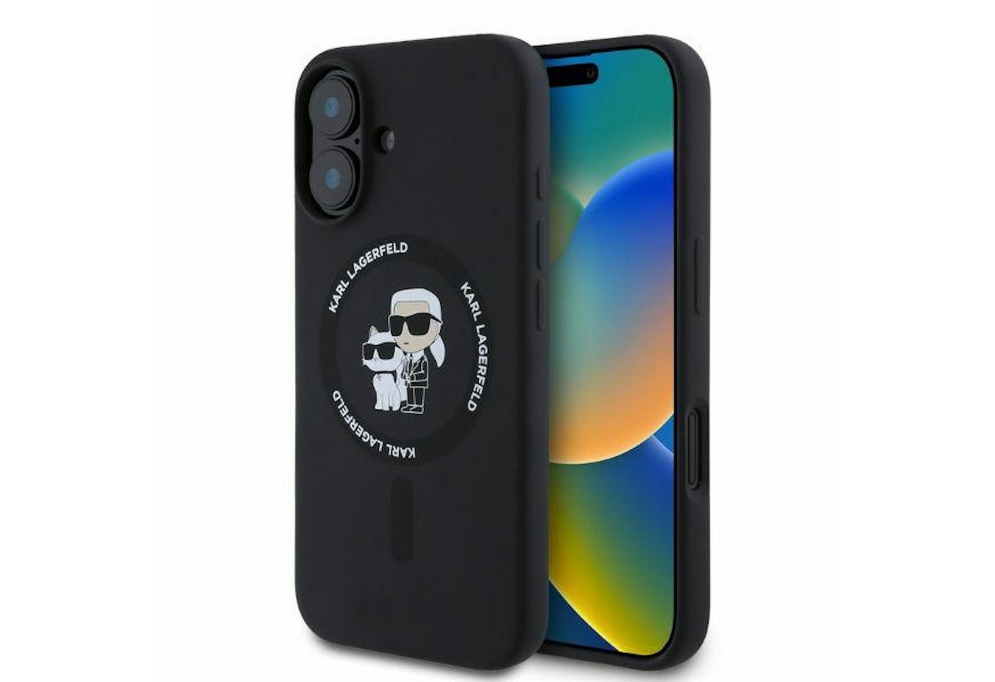 KARL LAGERFELD Smartphone-Hülle Karl Lagerfeld Apple iPhone 16 Karl & Choupette Ring MagSafe Hülle von KARL LAGERFELD