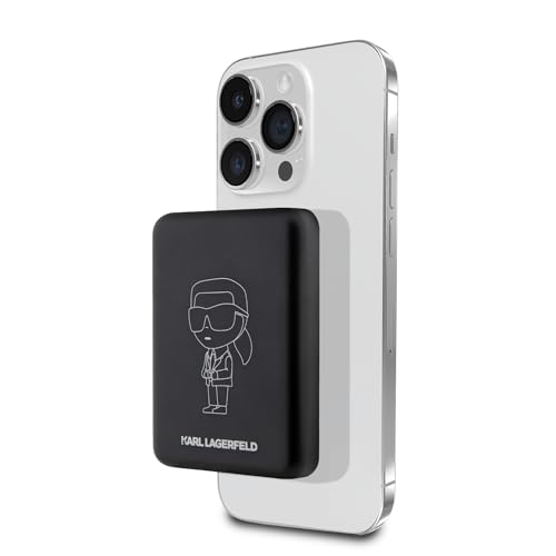 Karl Lagerfeld Induktive Powerbank KLPBMKIOTTGK 5W 3000mAh Schwarz Ikonik von KARL LAGERFELD