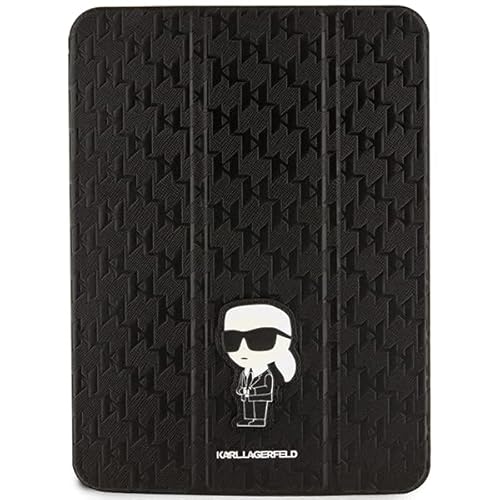 Karl Lagerfeld KLFC11SAKHPKK hülle für iPad 10.9" Folio Magnet Allover Schwarz Saffiano Monogram Ikonik von KARL LAGERFELD