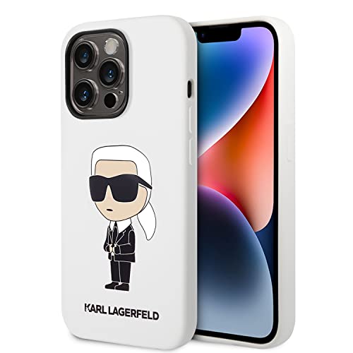 Karl Lagerfeld KLHCP14XSNIKBCH Hülle für iPhone 14 Pro Max 6,7" hardcase Weiß Silicone Ikonik von KARL LAGERFELD