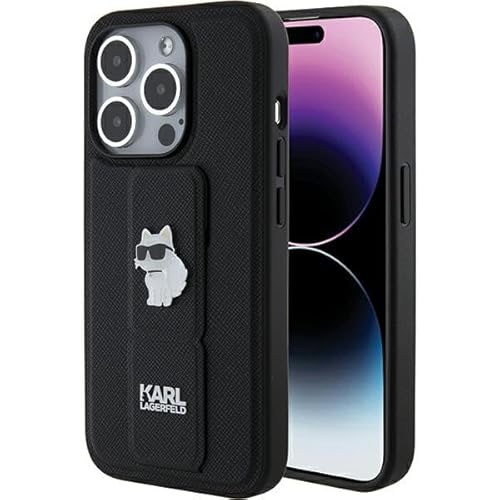 Karl Lagerfeld KLHCP15LGSACHPK Hülle für iPhone 15 Pro 6.1" Schwarz hardcase Gripstand Saffiano Choupette Pins Karl Lagerfeld KLHCP15LGSACHPK Hülle für iPhone 15 Pro 6.1" Schwarz hardcase Gripstand Saffiano Choupette Pins von KARL LAGERFELD