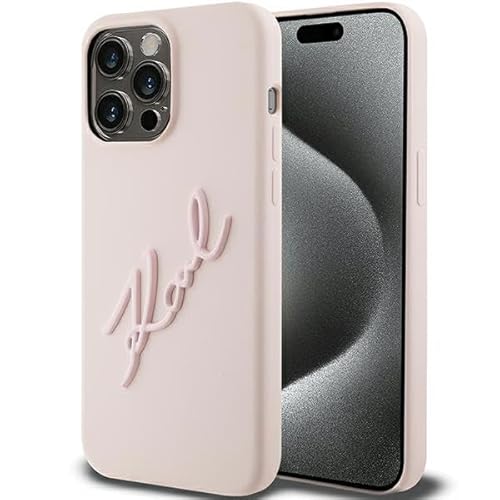 Karl Lagerfeld KLHCP15LSKSBMCP Hülle für iPhone 15 Pro 6.1" Rosa hardcase Silicone Karl Script von KARL LAGERFELD