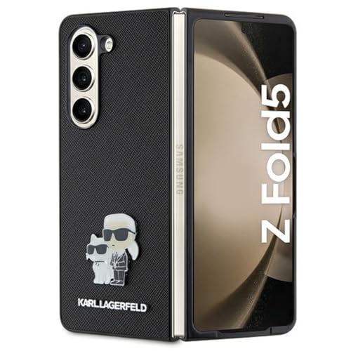 KARL LAGERFELD Samsung Galaxy Z Fold5 Saffiano Karl & Choupette Cover Schwarz von KARL LAGERFELD