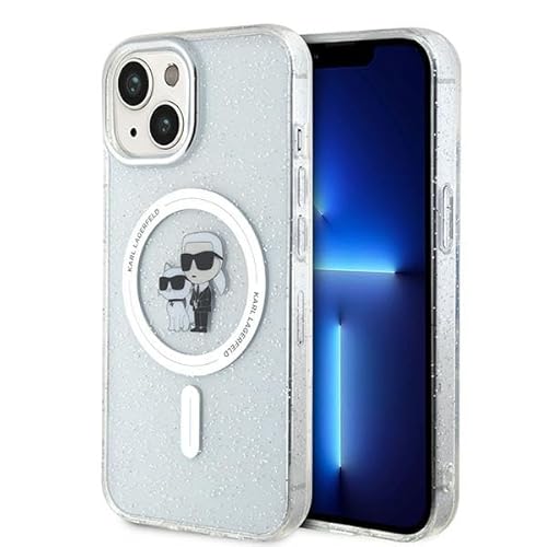 Karl Lagerfeld KLHMP15SHGKCNOT Hülle für iPhone 15 6.1" transparent hardcase Karl&Choupette Glitter von KARL LAGERFELD