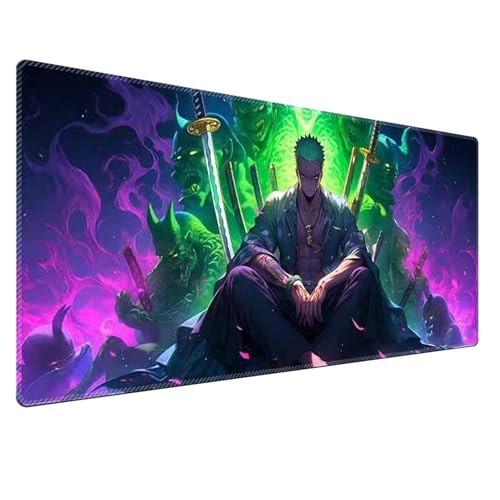 Roronoa Zoro A01 Mauspad mit Anime-Motiv, groß, 900 x 400 cm, wasserdicht, rutschfest, 900 x 400 cm Roronoa Zoro A01 Mauspad mit Anime-Motiv, groß, 900 x 400 cm, wasserdicht, rutschfest, 900 x 400 cm von KARREAL