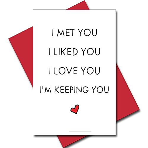 KARTEN 24 VERSAND Valentinskarte Jahrestag Karte Liebe Liebesbrief für Grußkarten Valentinstag lustig frech Freund Mann Ehemann ihn Geschenk Valentinstagskarte (I met you) von KARTEN 24 VERSAND
