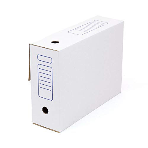 KARTOX | Aktenbox | Automatische Montage | 38,7 x 11,5 x 28 | Foliogröße | 115 mm Rücken | 20 Stück | Weiß von ONLY BOXES