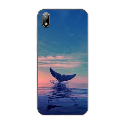 KARTXITAI Hülle Kompatibel mit Huawei Y5 2019/Honor 8s, Stoßfeste Schutzhülle mit Weiche Silikon Bumper Case Handyhülle Anti-Kratzt Transparent Rückseite - Delfine,Meer von KARTXITAI
