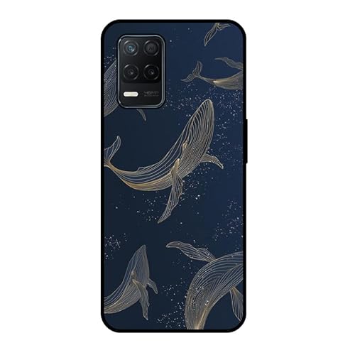 KARTXITAI Hülle Kompatibel mit Realme 8 5G, Stoßfeste Schutzhülle mit Weiche Silikon Bumper Case Handyhülle Anti-Kratzt Leichtes Matt Finish Rückseite - Delphin 2 von KARTXITAI