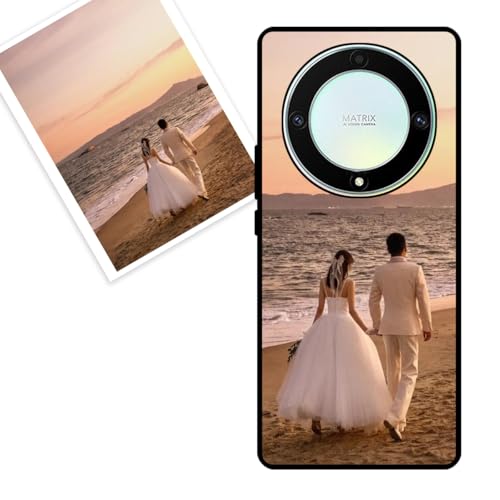 KARTXITAI personalisierte Handyhülle Kompatibel mit Honor Magic5 Lite/Honor X9A,Stoßfeste Schutzhülle mit Weiche Bumper hülle selber gestalten-case personalisiert mit Foto,Bildern,oder Text -SCHWARZ von KARTXITAI