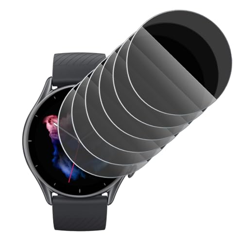 KARYLAX - Anti-Spion-Displayschutzfolie aus flexiblem Glas, kratzfest, Sichtschutz für Amazfit GTR 3 46 mm Smartwatch (6 Stück) von KARYLAX