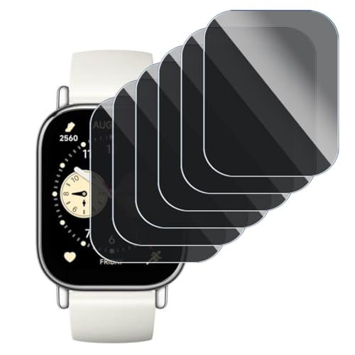 KARYLAX - Anti-Spion-Displayschutzfolie aus flexiblem Glas, kratzfest, Sichtschutz für Xiaomi Redmi Watch 5 Lite 1,96 Zoll (3,96 cm), 6 Stück von KARYLAX