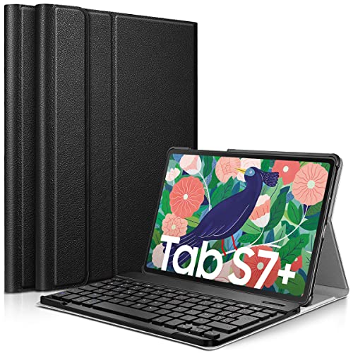 KARYLAX Schutzhülle Slim schwarz + Bluetooth Tastatur für Samsung Galaxy Tab S7 Plus 12.4 Zoll (SM-T970) von KARYLAX