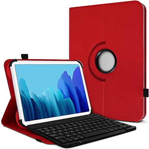 Karylax Schutzhülle mit Standfunktion horizontal Farbe Rot mit Französischer AZERTY-Tastatur für Tablet Logicom La Tab Link 101 von KARYLAX
