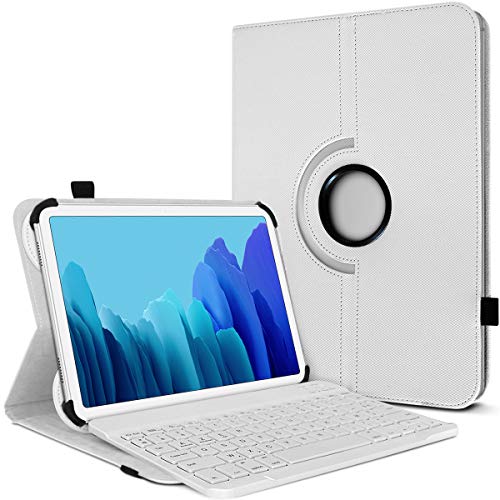 Karylax Schutzhülle mit Standfunktion horizontal Farbe Weiß mit Französischer AZERTY-Tastatur für Tablet Logicom M Bot Tab 103 von KARYLAX