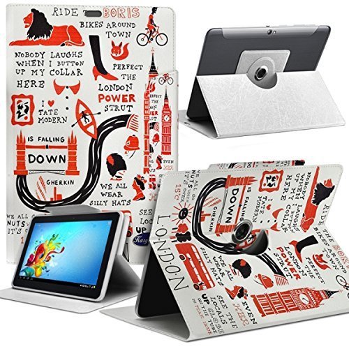 Seluxion Schutzhülle Schutz- und horizontalem Ständer mit Motiv MV02 Universal L für Tablet Danew dslide 1013qc von KARYLAX